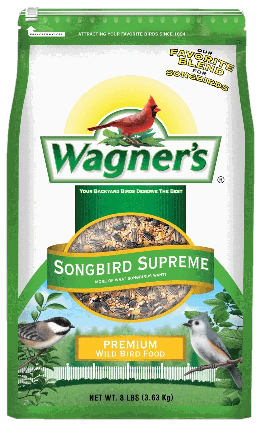 A bag of Wagner's Songbird Supreme wild bird food